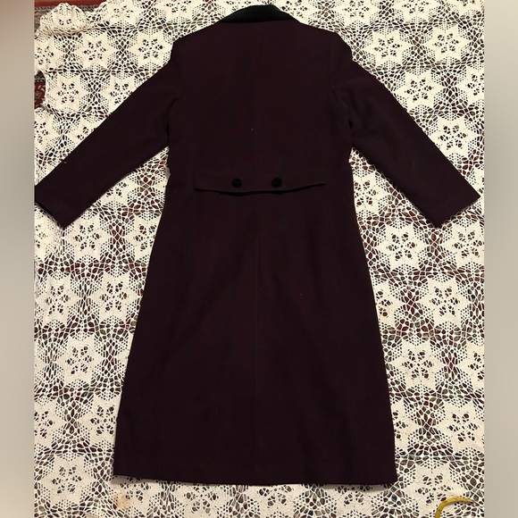 Worthington Dark Burgundy Pea Coat with Black Accents - Picture 5 of 8